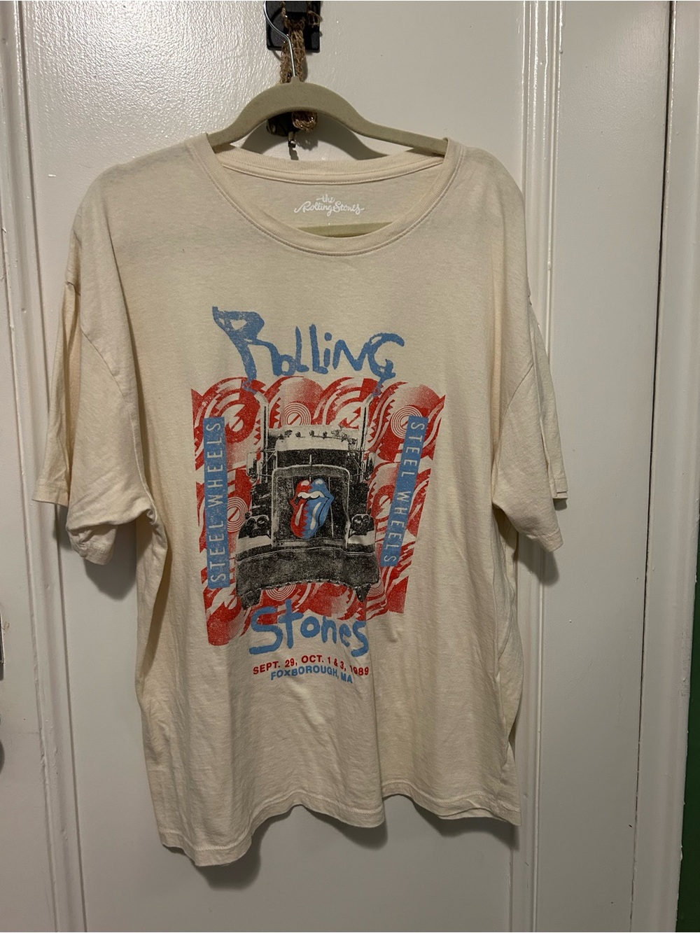 the Rolling Stones Cream Short Sleeve Tee with Red & Blue Graphic Truck